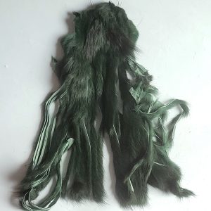 Peau d'écureuil bandelettes vertes bouteille